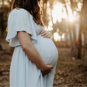 Pale blue maternity dress